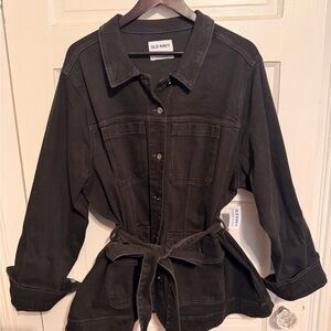 Old Navy Women's Black Jean Utility Jacket, NWT, XXL